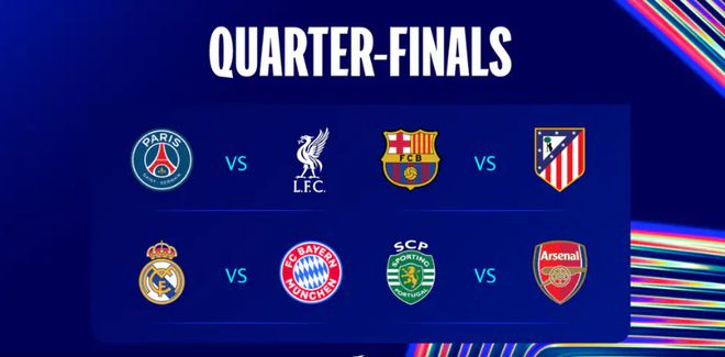 歐冠八強(qiáng)對陣詳解：皇馬碰拜仁堪稱歐洲德比，阿森納好運(yùn)連連