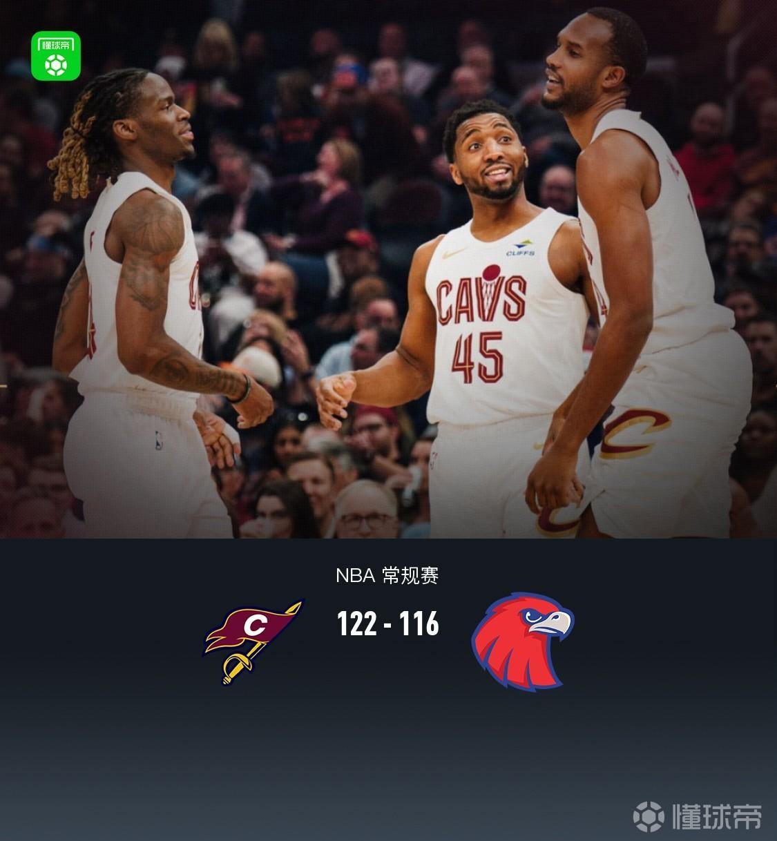 騎士122-116力克老鷹，米切爾31+7，莫布利22分19板