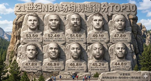 盤點21世紀NBA場均制造得分TOP10：哈登僅第三，榜首是湖人球員！