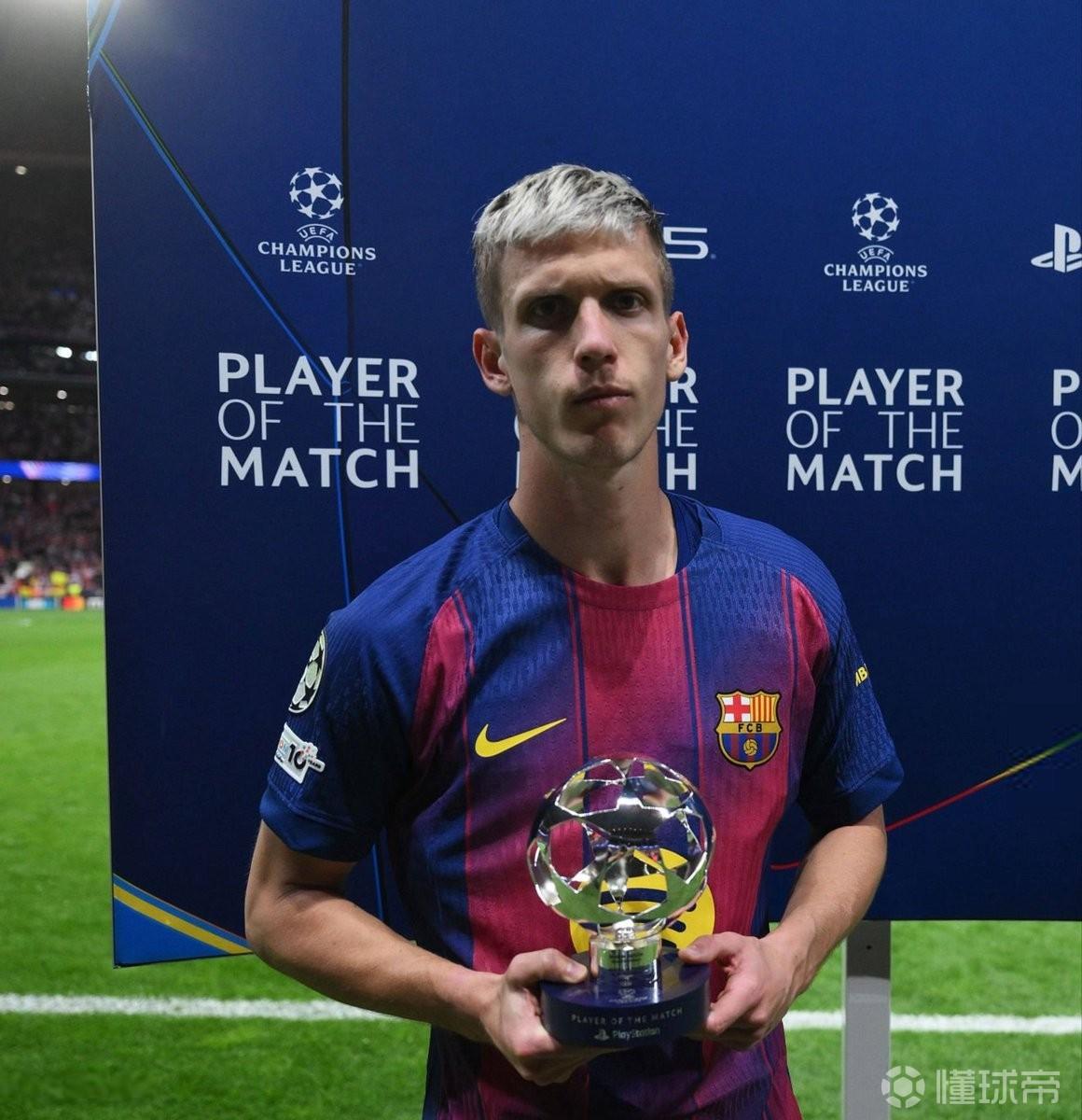 助攻+創(chuàng)造3次機(jī)會，奧爾莫當(dāng)選巴薩客勝馬競?cè)珗鲎罴亚騿T